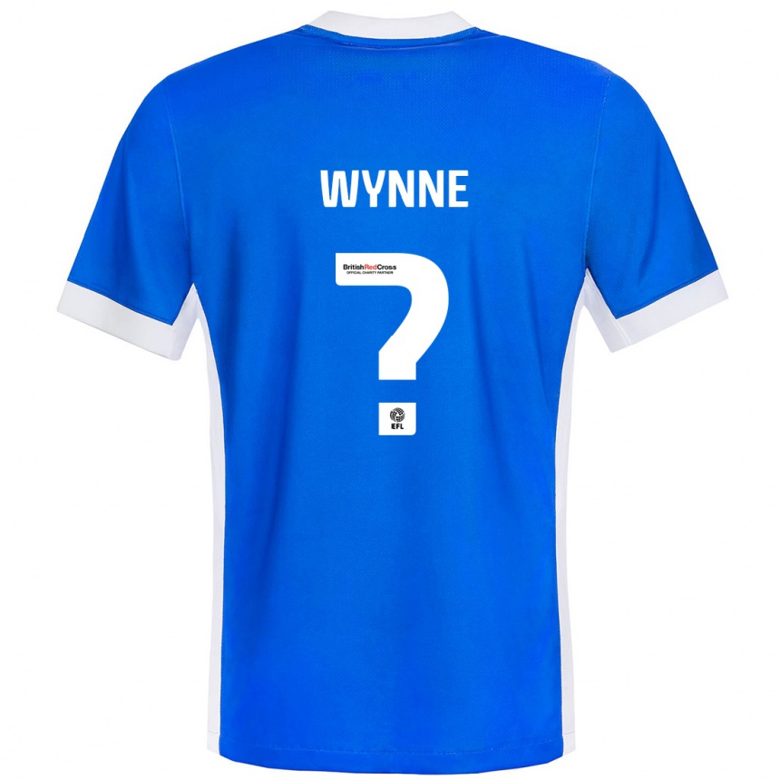 גברים כדורגל George Wynne #0 כחול לבן ג'רזי ביתית 2024/25
