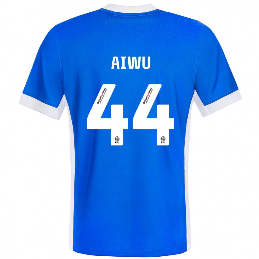 גברים כדורגל עמנואל איווו #44 כחול לבן ג'רזי ביתית 2024/25