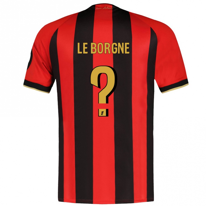 גברים כדורגל Andréa Le Borgne #0 אדום שחור ג'רזי ביתית 2024/25