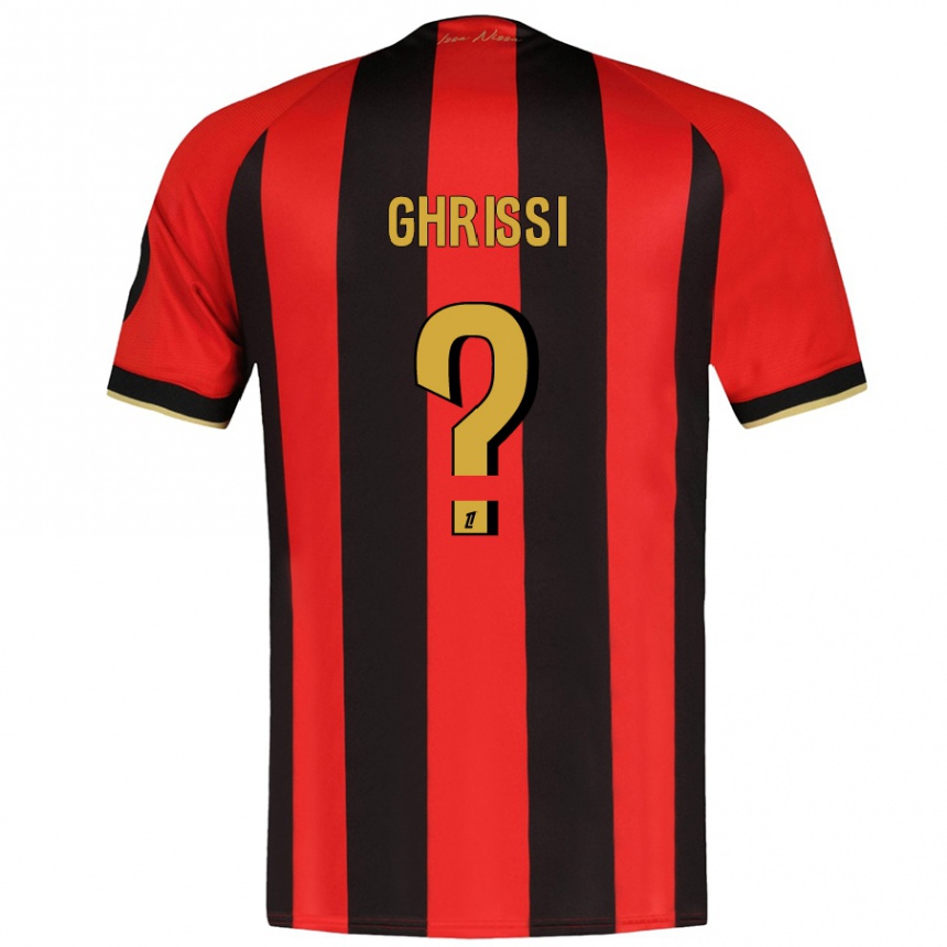 גברים כדורגל Chaïn Ghrissi #0 אדום שחור ג'רזי ביתית 2024/25