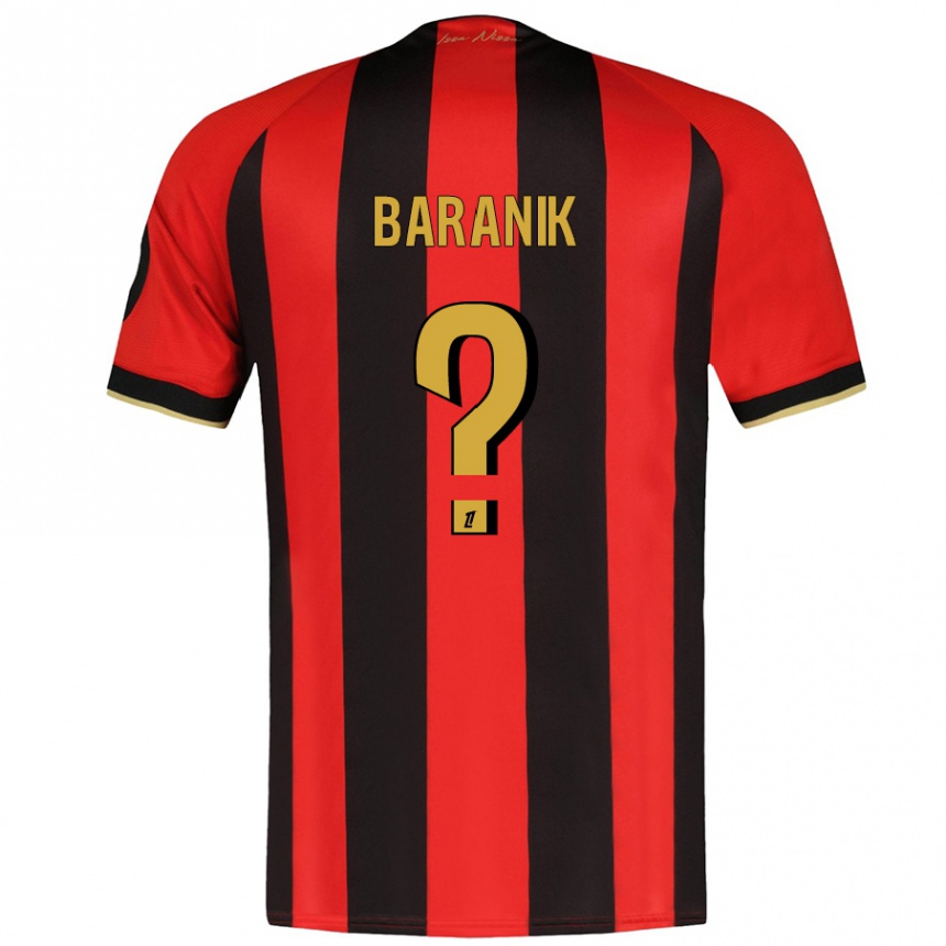 גברים כדורגל Evan Baranik #0 אדום שחור ג'רזי ביתית 2024/25