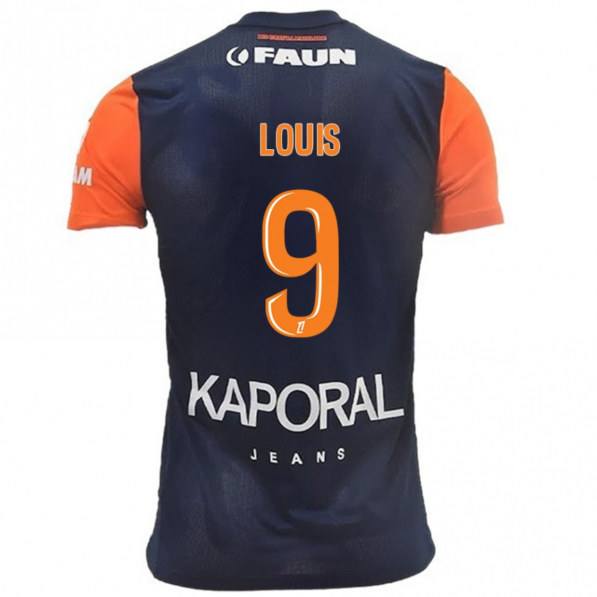גברים כדורגל Kethna Louis #9 כתום כחול נייבי ג'רזי ביתית 2024/25