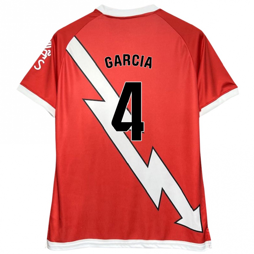 גברים כדורגל Pilar García #4 לבן אדום ג'רזי ביתית 2024/25
