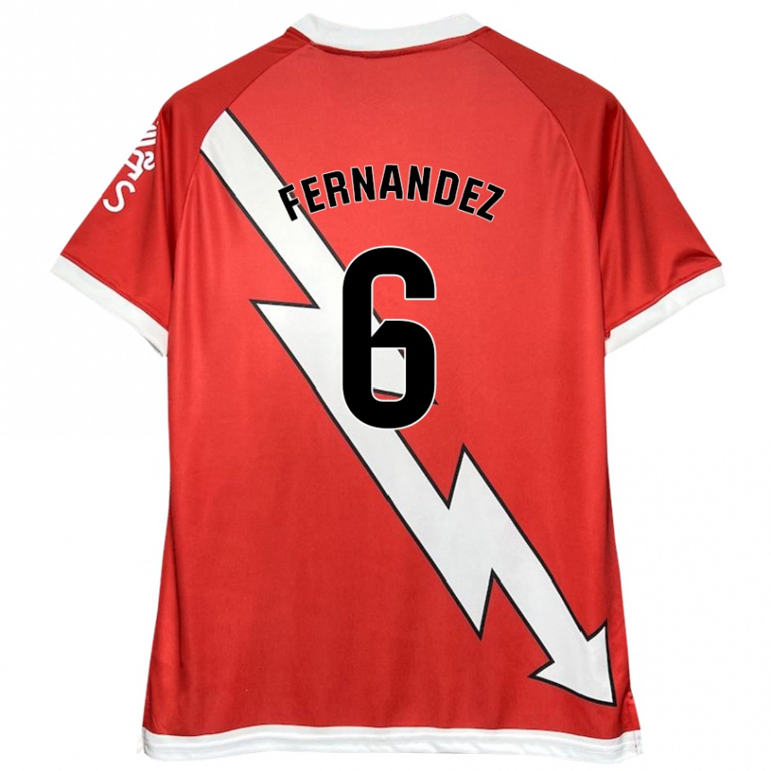 גברים כדורגל Paula Fernández #6 לבן אדום ג'רזי ביתית 2024/25