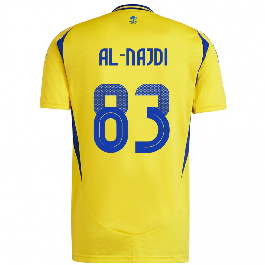 גברים כדורגל Salem Al-Najdi #83 צהוב כחול ג'רזי ביתית 2024/25