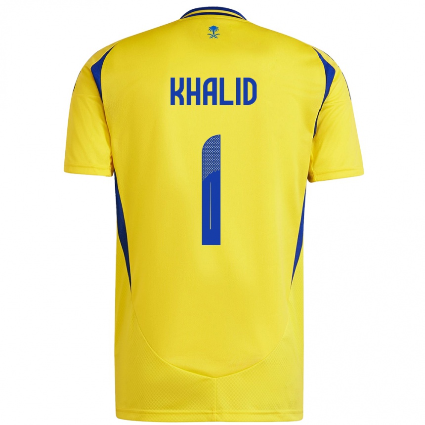 גברים כדורגל Sara Khalid #1 צהוב כחול ג'רזי ביתית 2024/25