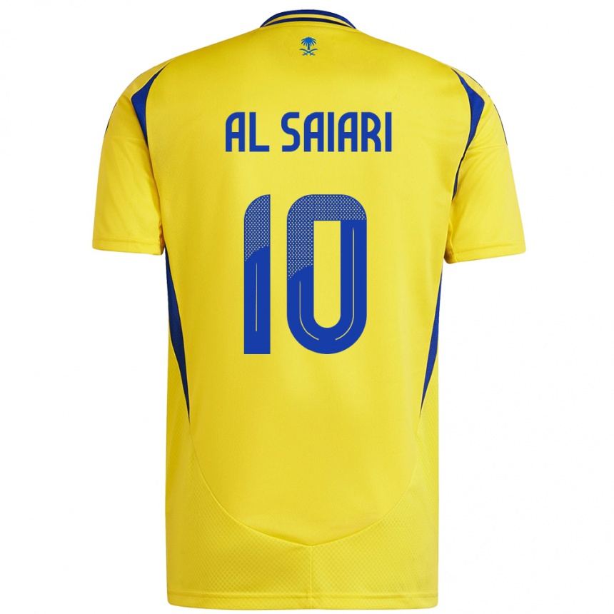 גברים כדורגל Mubarkh Al-Saiari #10 צהוב כחול ג'רזי ביתית 2024/25