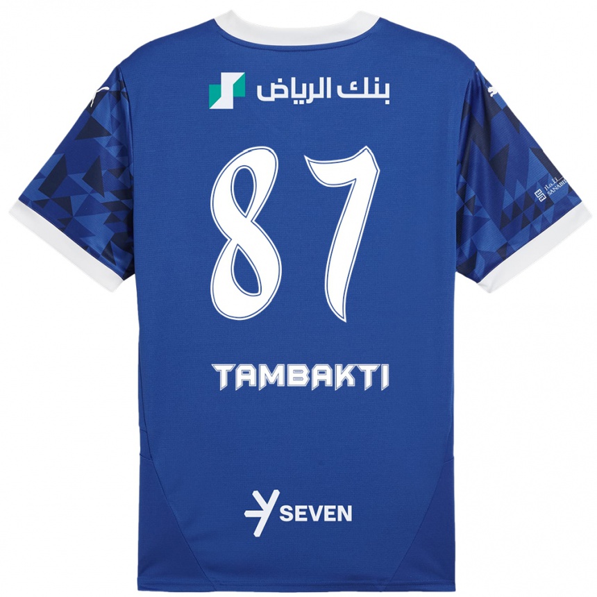 גברים כדורגל חסן טמבקטי #87 כחול כהה לבן ג'רזי ביתית 2024/25