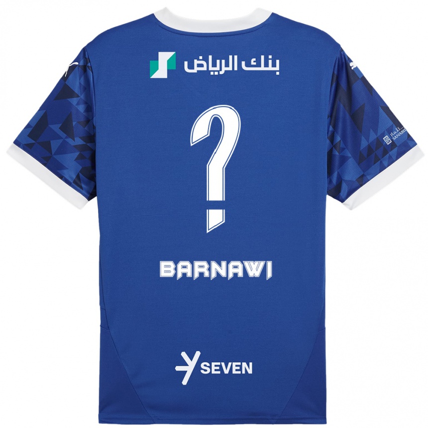 גברים כדורגל עבדולסאלם עלי ברנאווי #0 כחול כהה לבן ג'רזי ביתית 2024/25