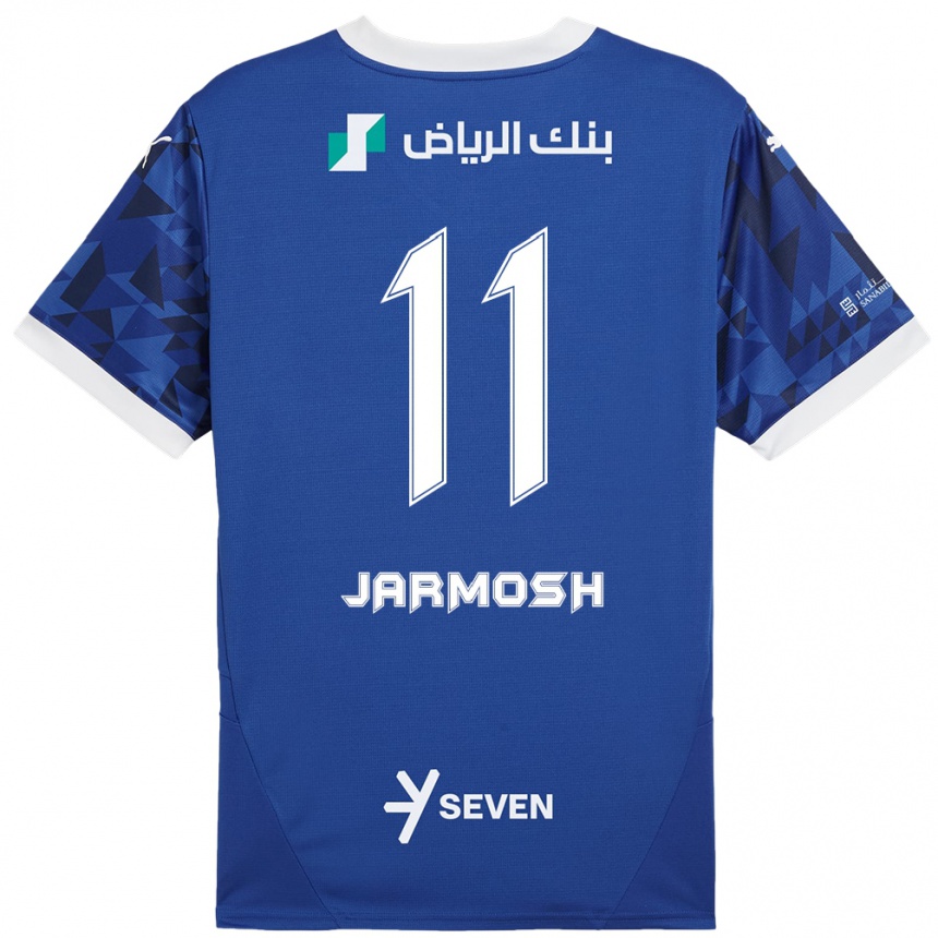 גברים כדורגל Abdulaziz Jarmosh #11 כחול כהה לבן ג'רזי ביתית 2024/25