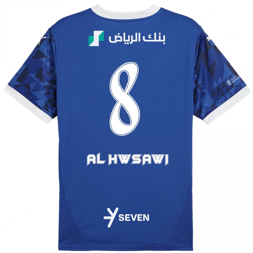 גברים כדורגל Al Bandari Al-Hwsawi #8 כחול כהה לבן ג'רזי ביתית 2024/25