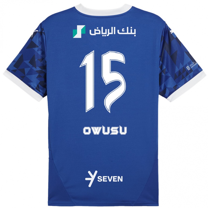 גברים כדורגל Mavis Owusu #15 כחול כהה לבן ג'רזי ביתית 2024/25