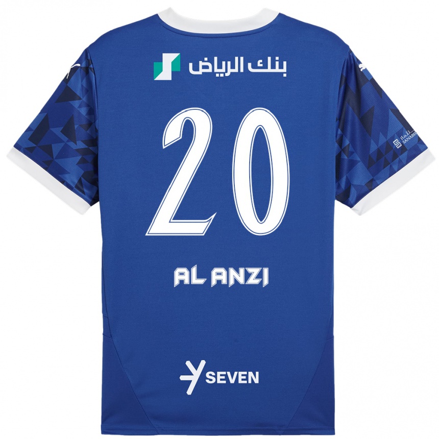 גברים כדורגל Areej Al-Anzi #20 כחול כהה לבן ג'רזי ביתית 2024/25