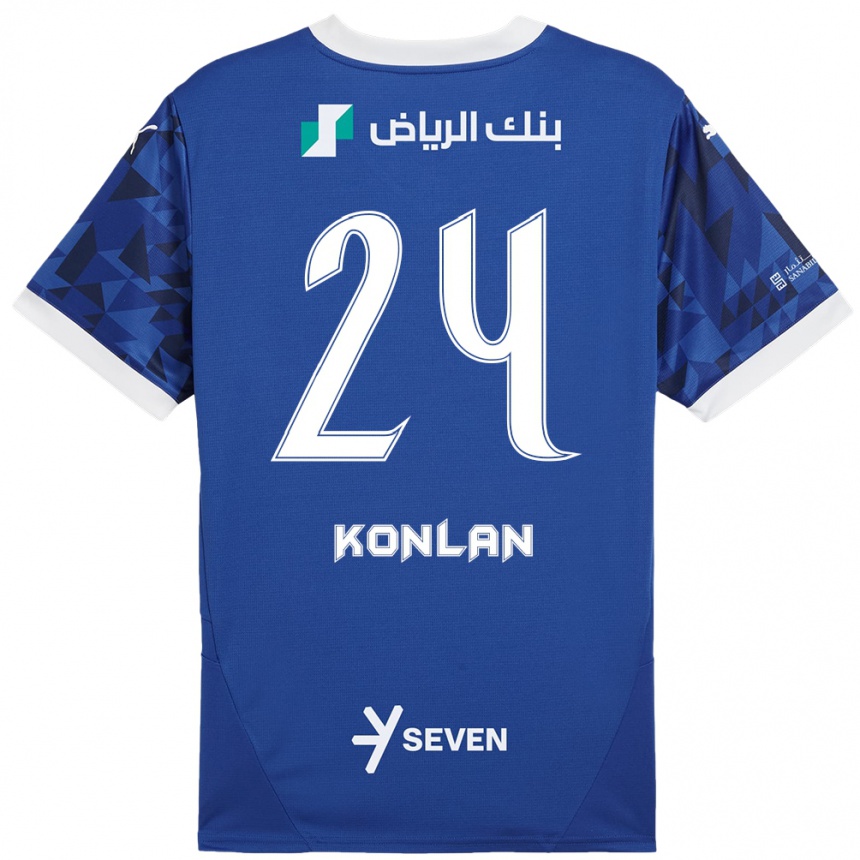 גברים כדורגל Cynthia Konlan #24 כחול כהה לבן ג'רזי ביתית 2024/25