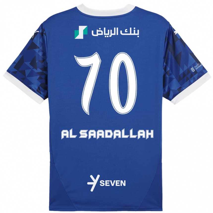 גברים כדורגל Hessa Al-Saadallah #70 כחול כהה לבן ג'רזי ביתית 2024/25