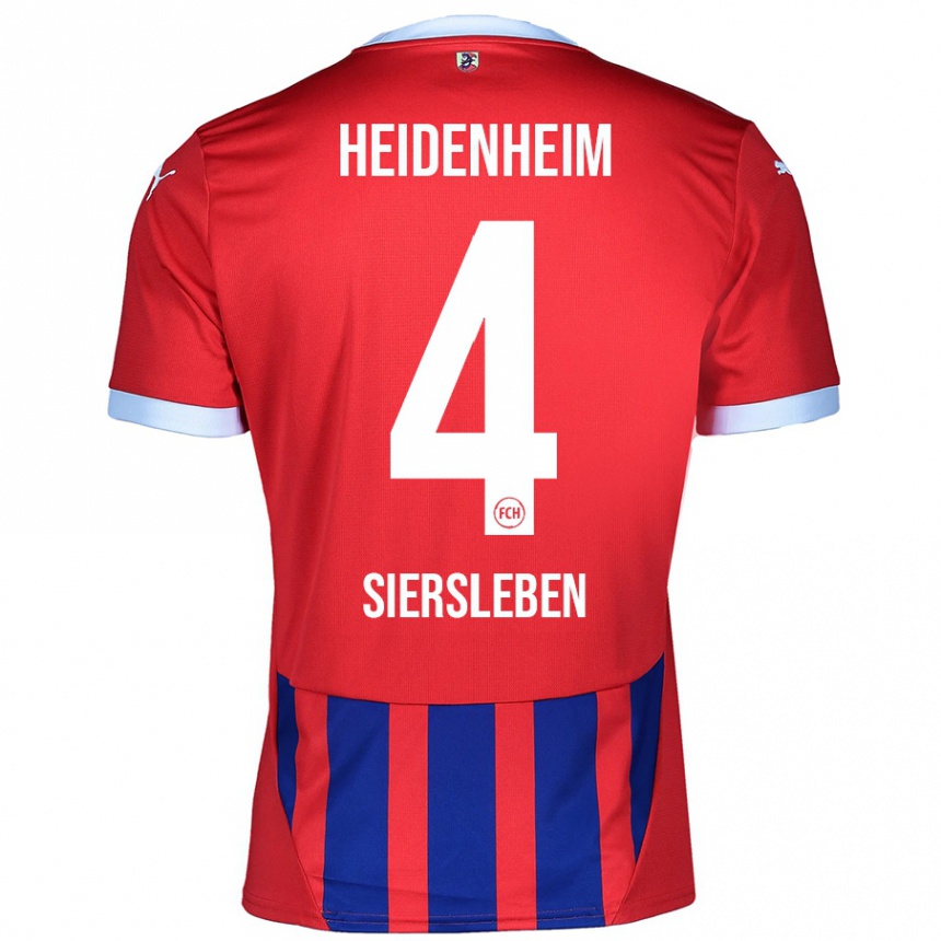גברים כדורגל Tim Siersleben #4 אדום כחול ג'רזי ביתית 2024/25