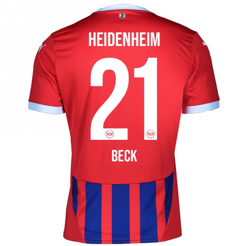 גברים כדורגל Adrian Beck #21 אדום כחול ג'רזי ביתית 2024/25