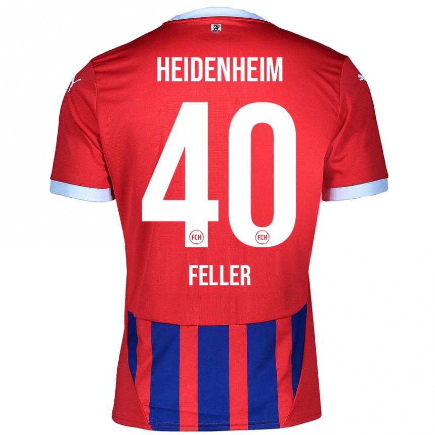 גברים כדורגל Frank Feller #40 אדום כחול ג'רזי ביתית 2024/25