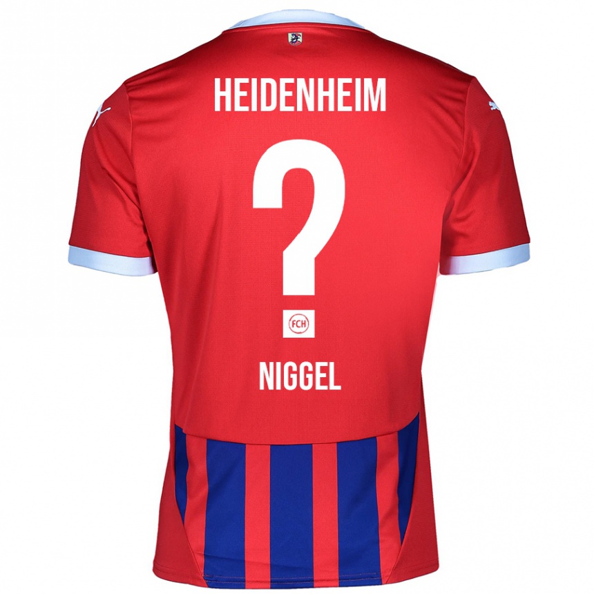 גברים כדורגל Henrik Niggel #0 אדום כחול ג'רזי ביתית 2024/25