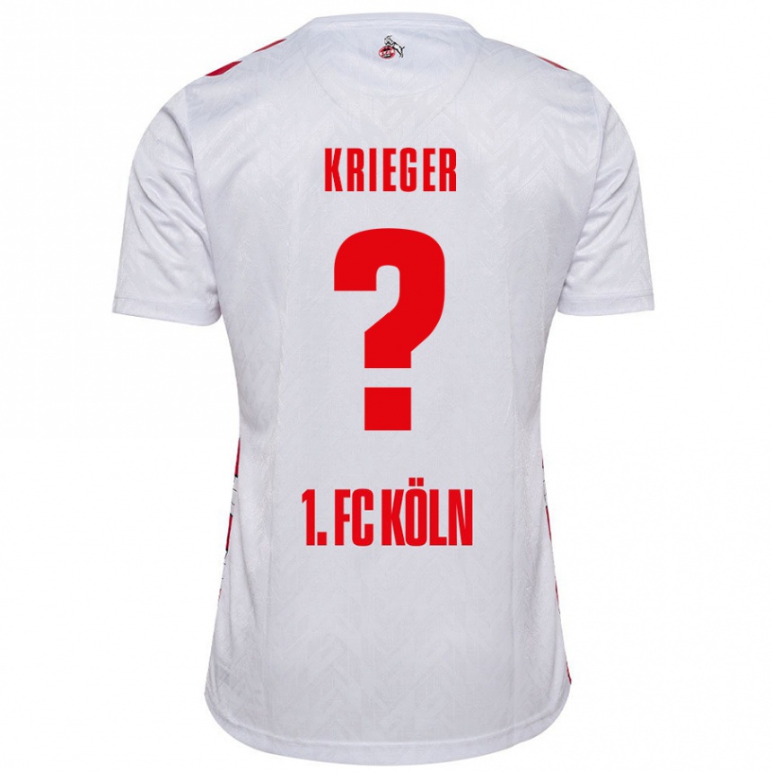 גברים כדורגל Karl Krieger #0 לבן אדום ג'רזי ביתית 2024/25