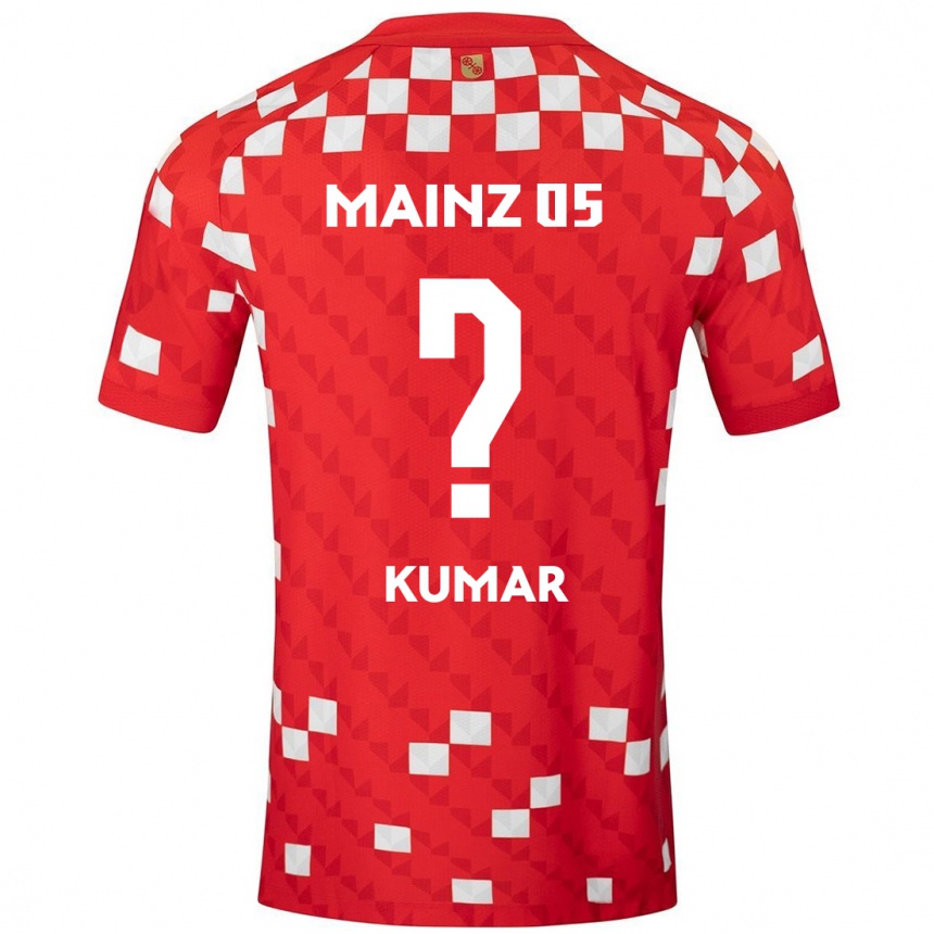 גברים כדורגל Florian Kumar #0 לבן אדום ג'רזי ביתית 2024/25
