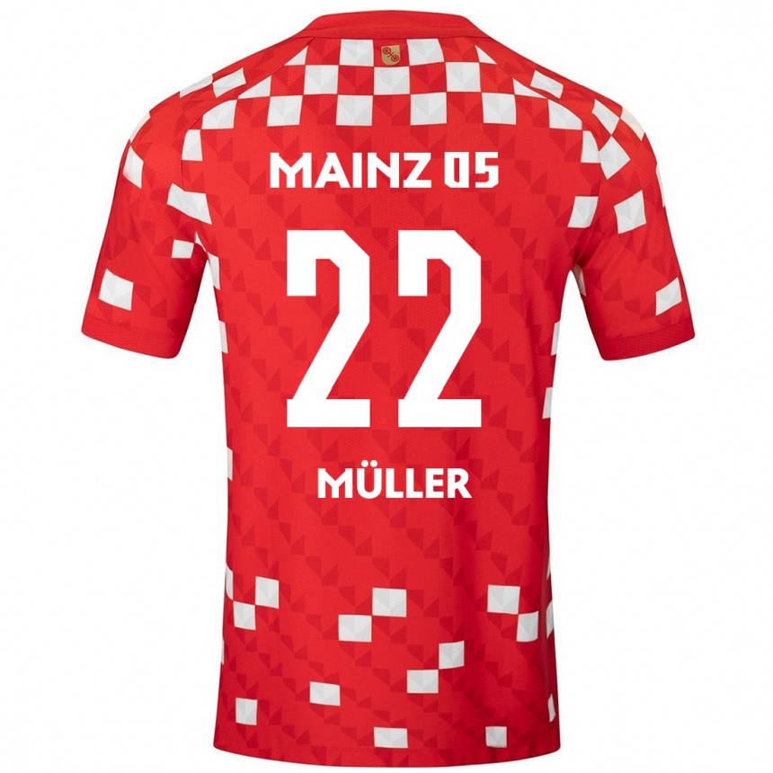 גברים כדורגל Tim Müller #22 לבן אדום ג'רזי ביתית 2024/25