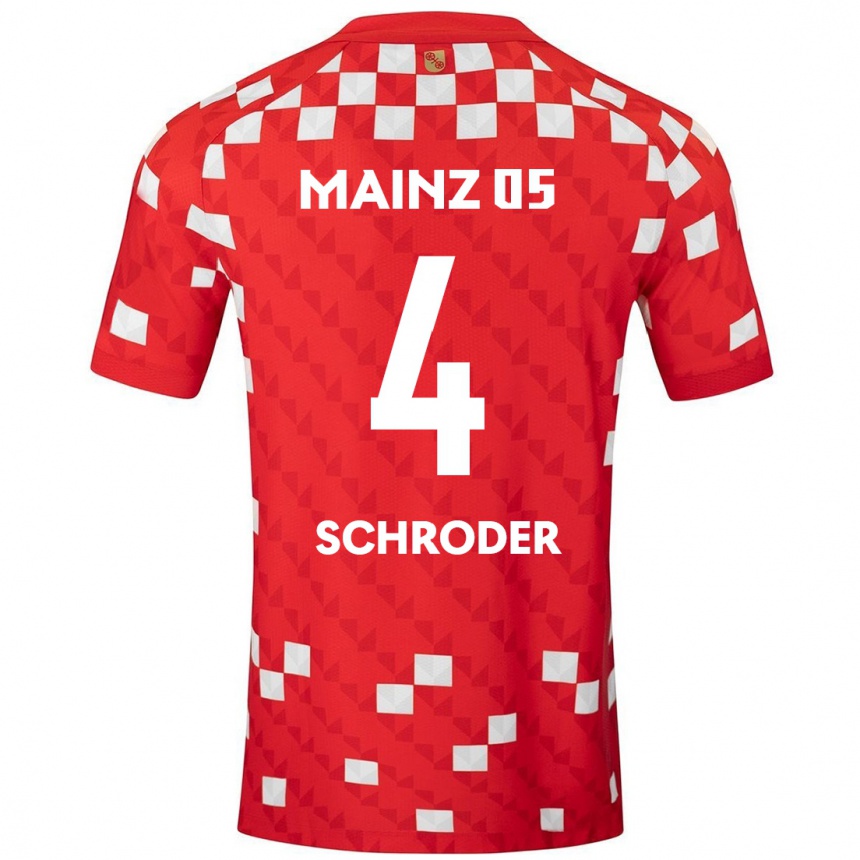 גברים כדורגל Lara Schröder #4 לבן אדום ג'רזי ביתית 2024/25