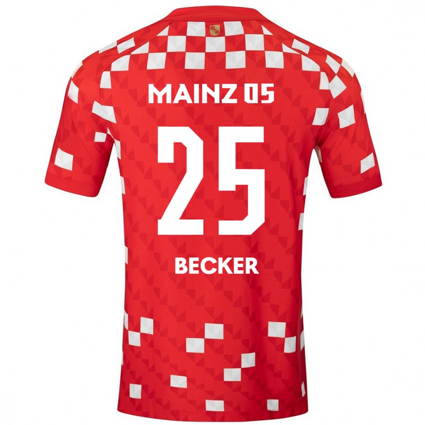 גברים כדורגל Kathrin Becker #25 לבן אדום ג'רזי ביתית 2024/25