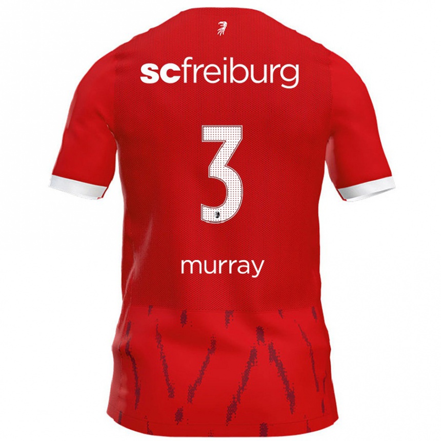 גברים כדורגל Drew Murray #3 אָדוֹם ג'רזי ביתית 2024/25