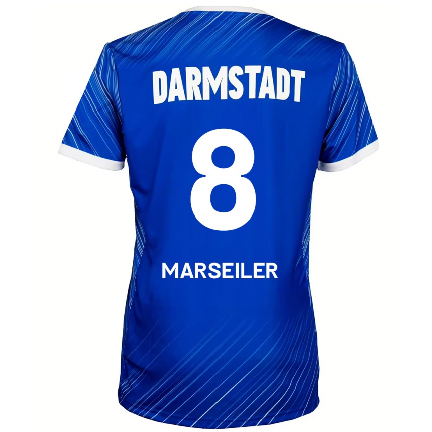 גברים כדורגל Luca Marseiler #8 כחול לבן ג'רזי ביתית 2024/25