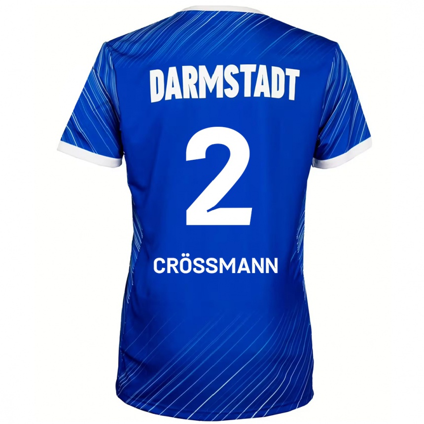 גברים כדורגל Elias Crößmann #2 כחול לבן ג'רזי ביתית 2024/25
