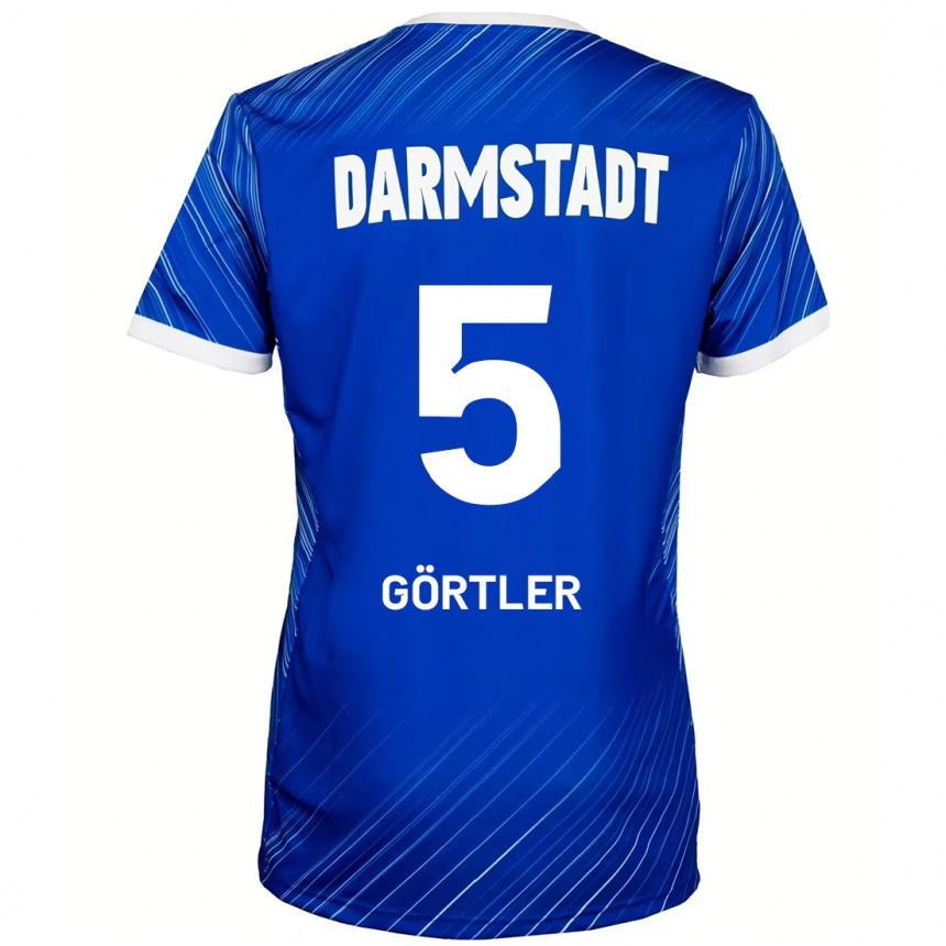 גברים כדורגל Bastian Görtler #5 כחול לבן ג'רזי ביתית 2024/25