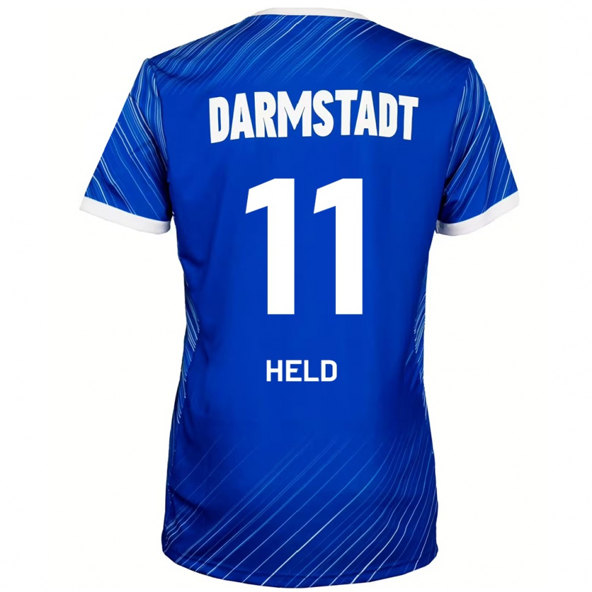 גברים כדורגל Henry Held #11 כחול לבן ג'רזי ביתית 2024/25