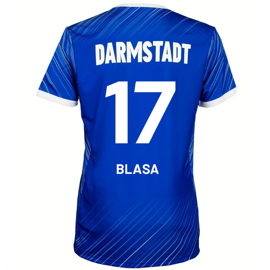 גברים כדורגל Keanu Blasa #17 כחול לבן ג'רזי ביתית 2024/25