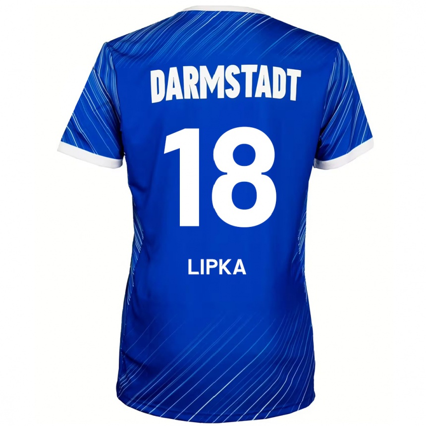 גברים כדורגל David Lipka #18 כחול לבן ג'רזי ביתית 2024/25
