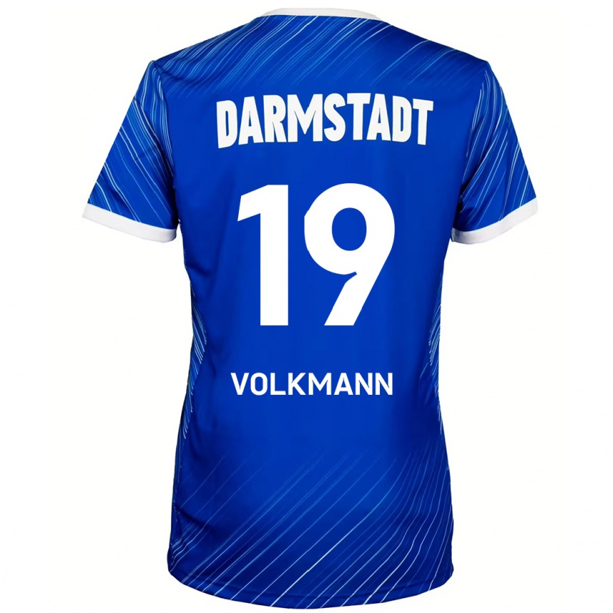 גברים כדורגל Japhet Volkmann #19 כחול לבן ג'רזי ביתית 2024/25