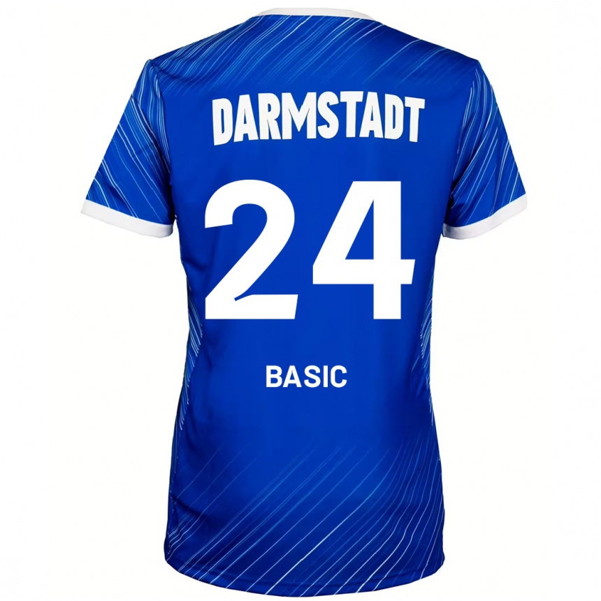 גברים כדורגל Benjamin Basic #24 כחול לבן ג'רזי ביתית 2024/25