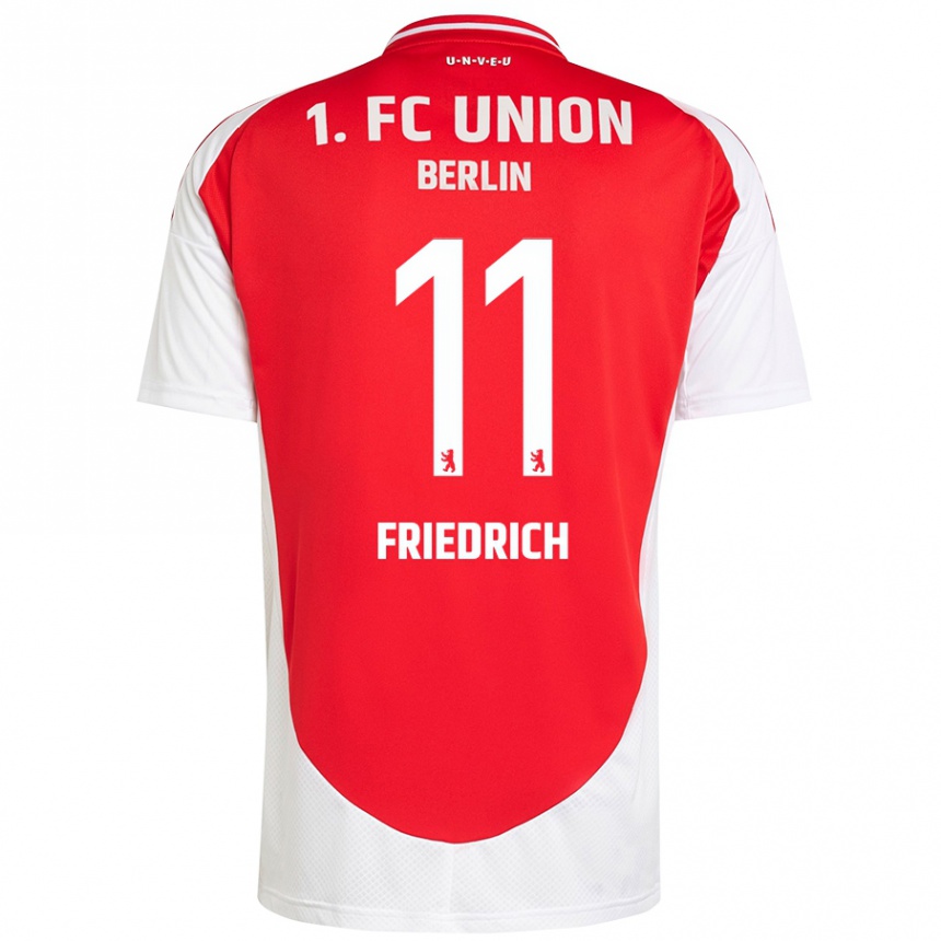 גברים כדורגל Julien Friedrich #11 אדום לבן ג'רזי ביתית 2024/25