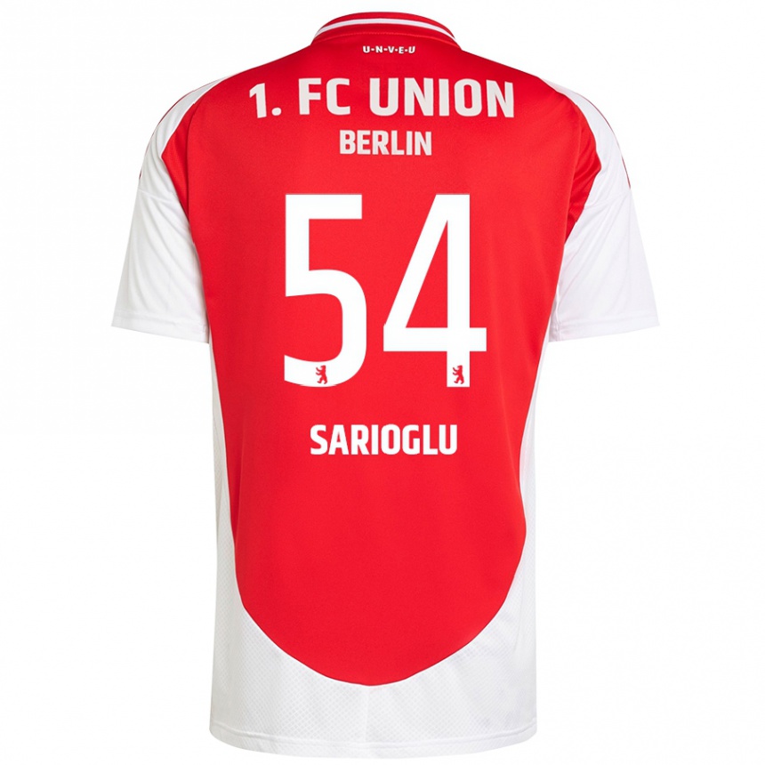 גברים כדורגל Defne Sarıoğlu #54 אדום לבן ג'רזי ביתית 2024/25