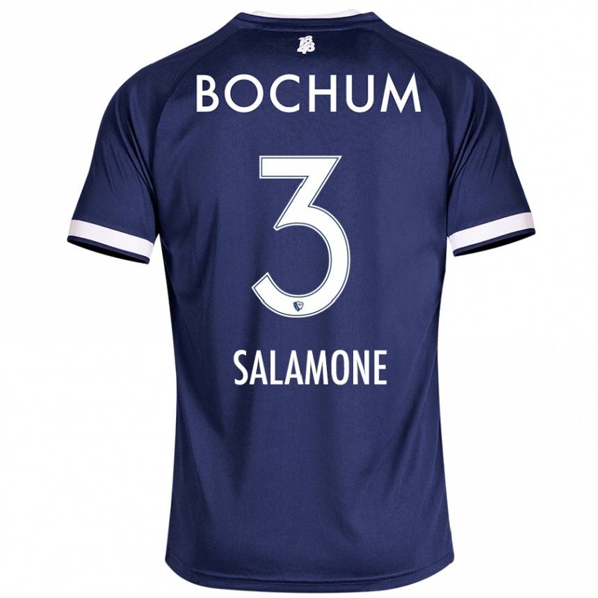 גברים כדורגל Elia-Giona Salamone #3 כחול כהה ג'רזי ביתית 2024/25