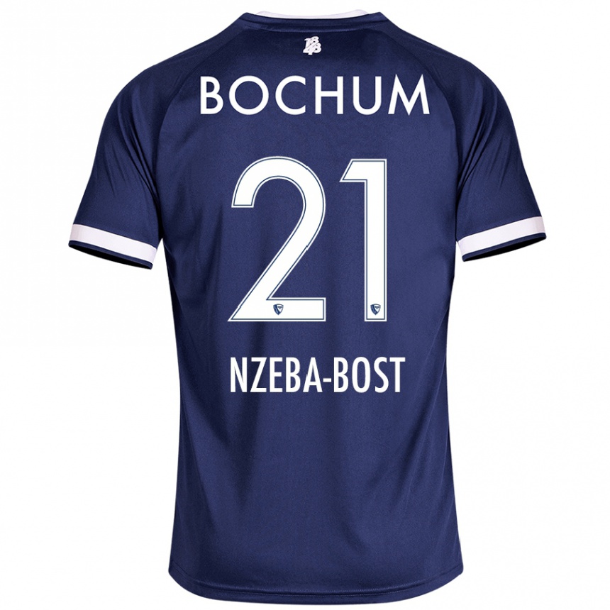 גברים כדורגל Jan Nzeba-Bost #21 כחול כהה ג'רזי ביתית 2024/25