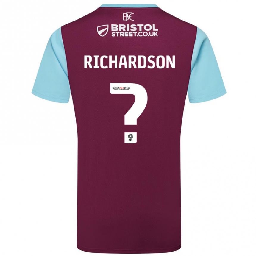 גברים כדורגל Lewis Richardson #0 כחול שמיים בורדו ג'רזי ביתית 2024/25
