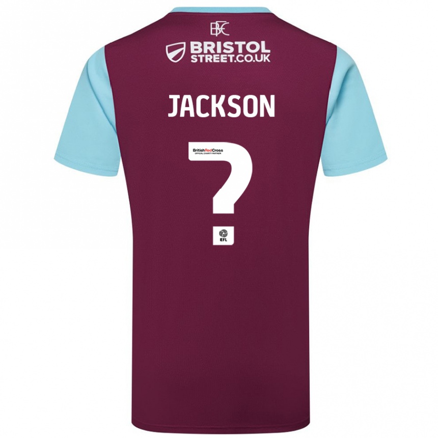 גברים כדורגל Luca Jackson #0 כחול שמיים בורדו ג'רזי ביתית 2024/25