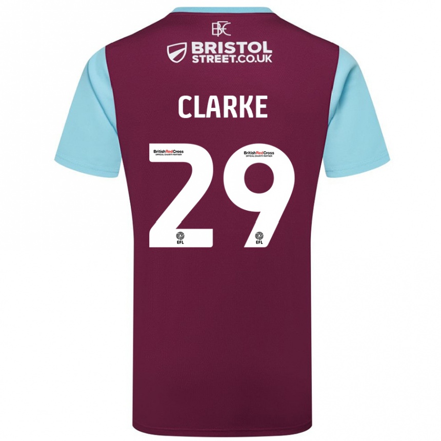 גברים כדורגל Abby Clarke #29 כחול שמיים בורדו ג'רזי ביתית 2024/25