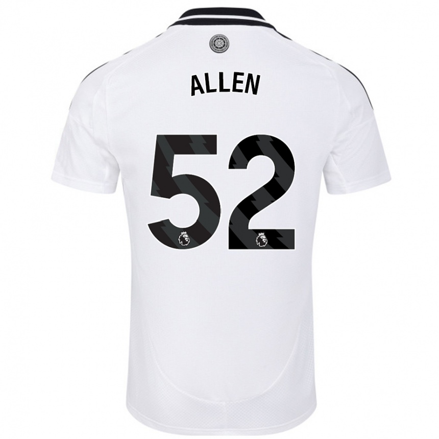 גברים כדורגל Michael Allen #52 לָבָן ג'רזי ביתית 2024/25