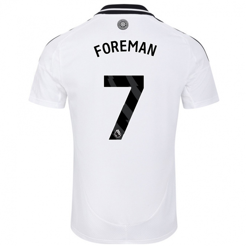 גברים כדורגל Tia Foreman #7 לָבָן ג'רזי ביתית 2024/25