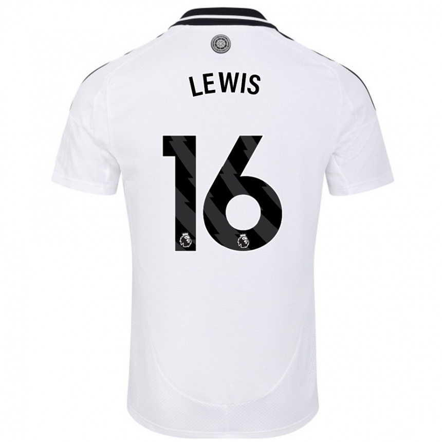 גברים כדורגל Milla Lewis #16 לָבָן ג'רזי ביתית 2024/25