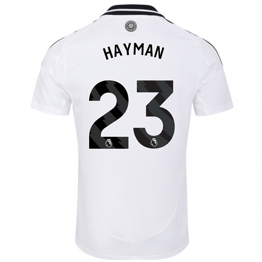 גברים כדורגל Alex Hayman #23 לָבָן ג'רזי ביתית 2024/25