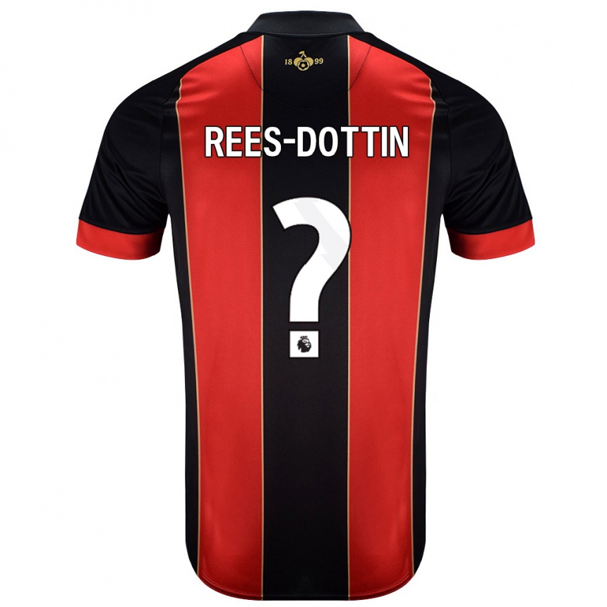 גברים כדורגל Remy Rees-Dottin #0 אדום שחור ג'רזי ביתית 2024/25