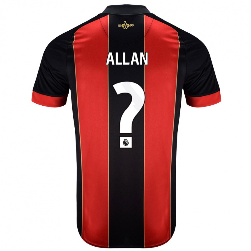 גברים כדורגל Mack Allan #0 אדום שחור ג'רזי ביתית 2024/25